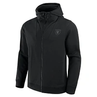 Sweat à capuche unisexe noir avec fermeture éclair intégrale du front office des Las Vegas Raiders Fanatics