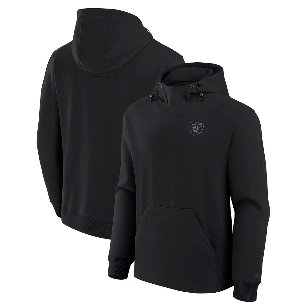 Sweat à capuche unisexe Fanatics noir Las Vegas Raiders Front Office Tonal Tri-Blend