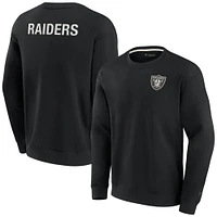 Unisex Fanatics Black Las Vegas Raiders Super Soft Pullover Crew Sweatshirt