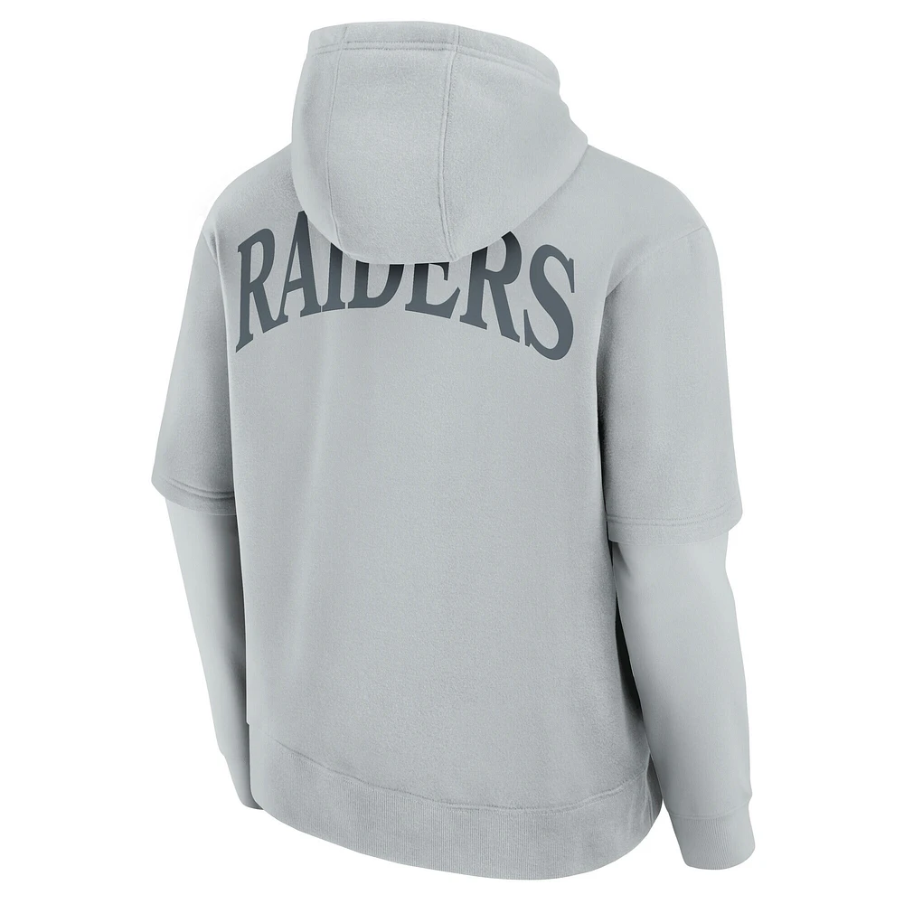 Sweat à capuche unisexe Fanatics gris Las Vegas Raiders Sleek Elements