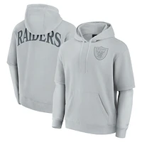 Sweat à capuche unisexe Fanatics gris Las Vegas Raiders Sleek Elements