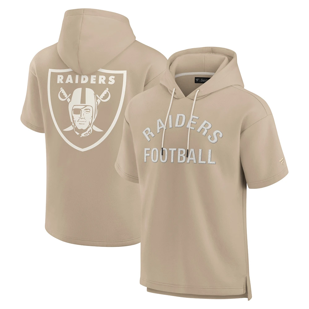 Unisex Fanatics Khaki Las Vegas Raiders Elements Super Soft Fleece Short Sleeve Pullover Hoodie