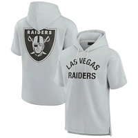 Unisex Gray Las Vegas Raiders Elements Super Soft Fleece Short Sleeve Pullover Hoodie