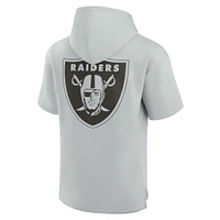 Sweat à capuche unisexe gris manches courtes en polaire super douce Las Vegas Raiders Elements