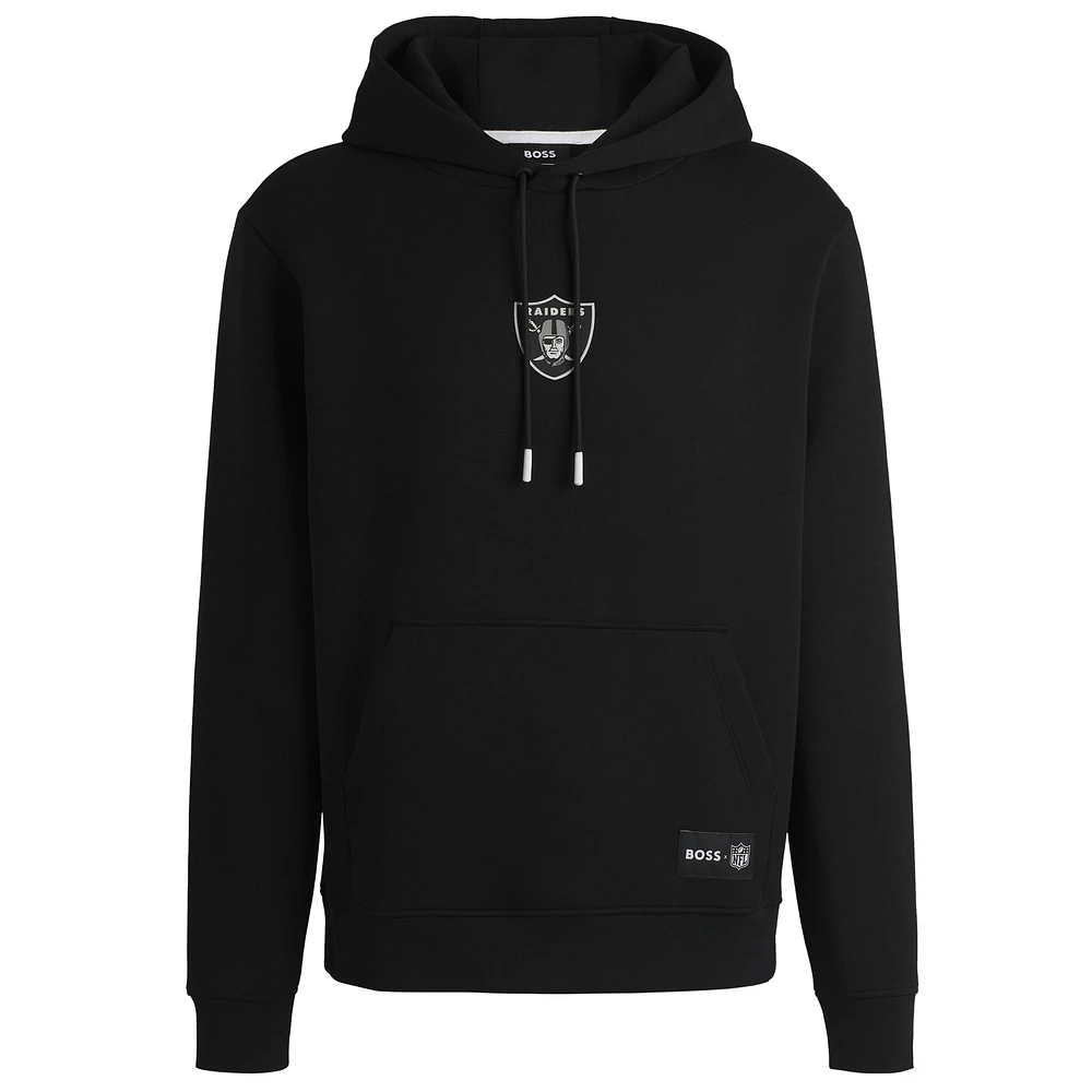 Sweat à capuche unisexe noir Hugo Boss Las Vegas Raiders Woodson Tri-Blend