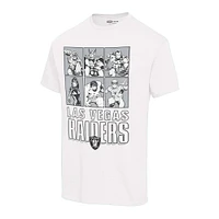 T-shirt unisexe Junk Food blanc Las Vegas Raiders Disney Marvel Avengers Line-Up