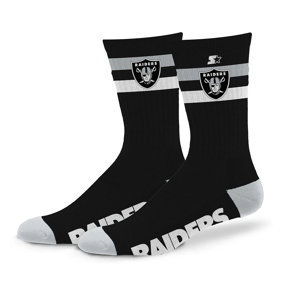 Chaussettes unisexes Starter Las Vegas Raiders Team Color à deux bandes