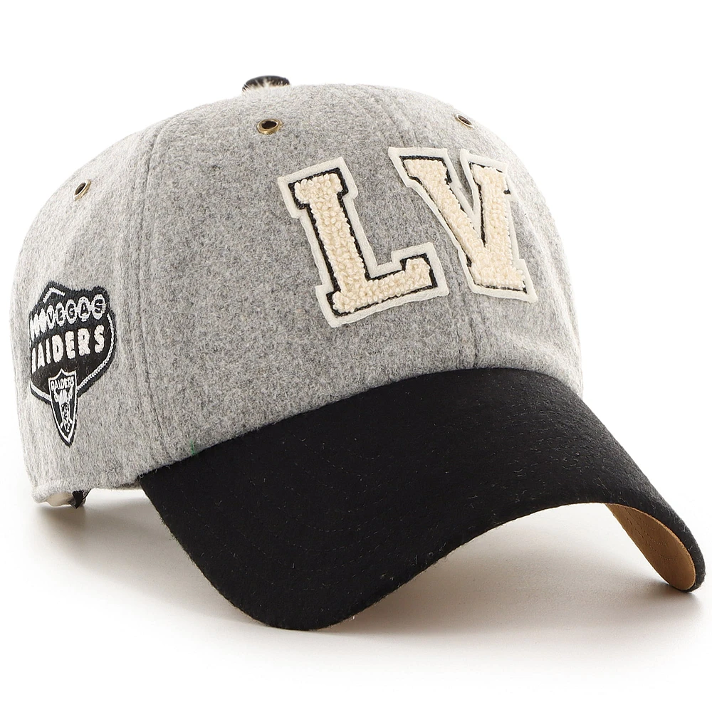 Casquette ajustable unisexe Stoney Clover Lane x '47 gris/noir Las Vegas Raiders Block Clean Up