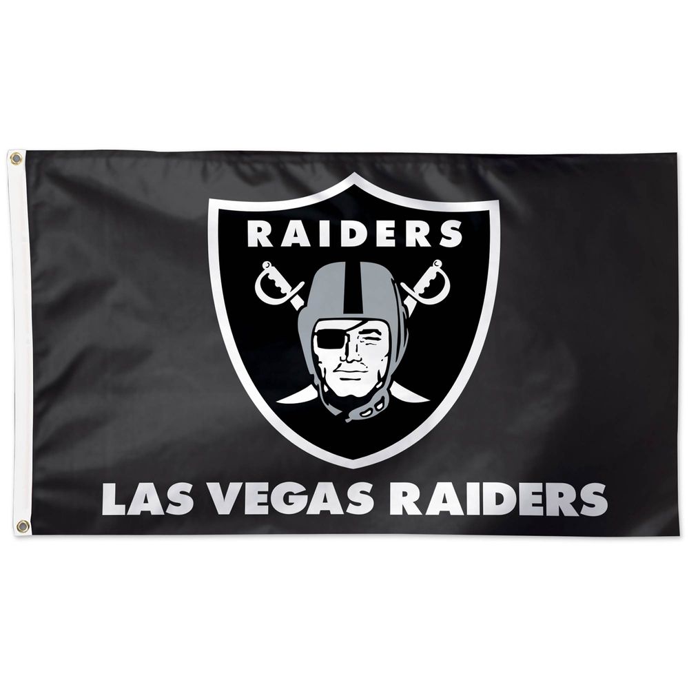 WinCraft Las Vegas Raiders 3' x 5' Logo & Wordmark Deluxe - Single-Sided Flag