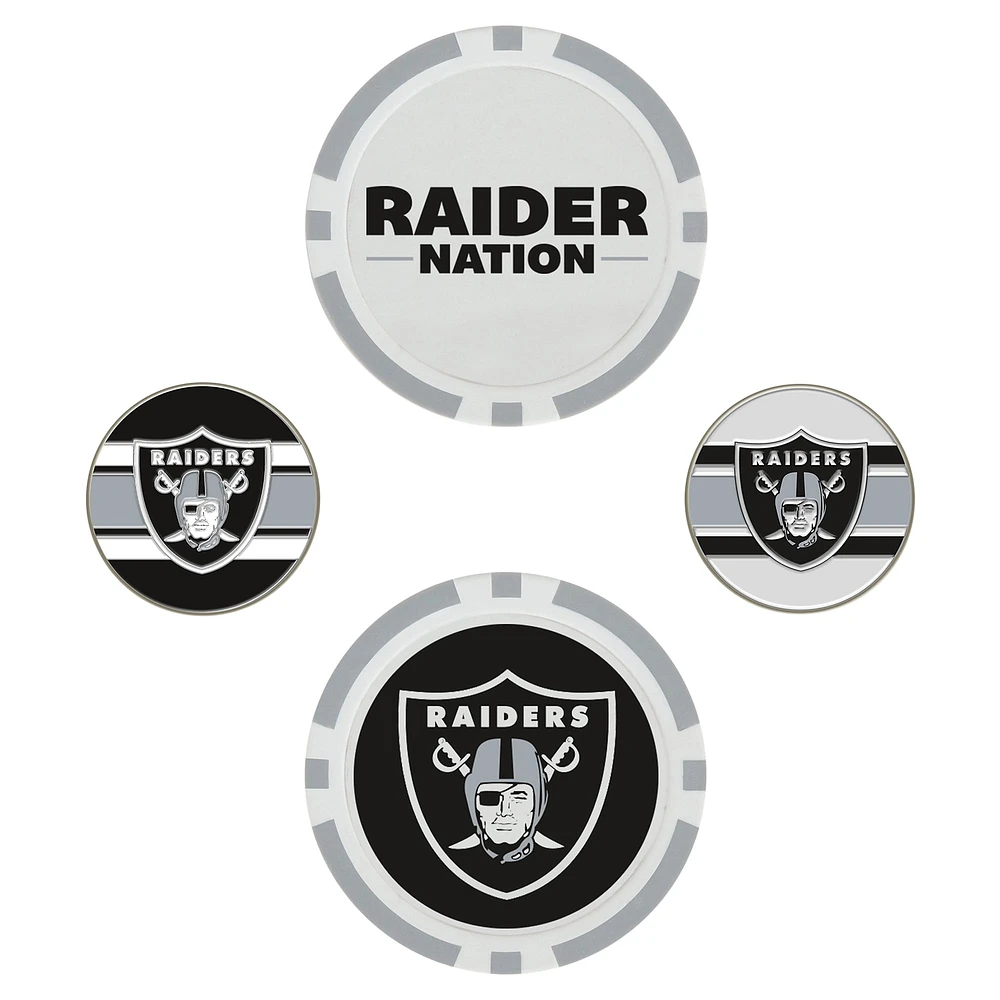 WinCraft Las Vegas Raiders 4-Pack Ball Markers Set