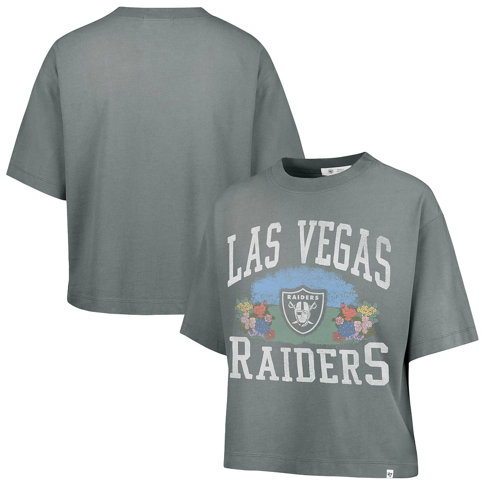 T-shirt court gris Florentina Montauk '47 pour femme des Las Vegas Raiders