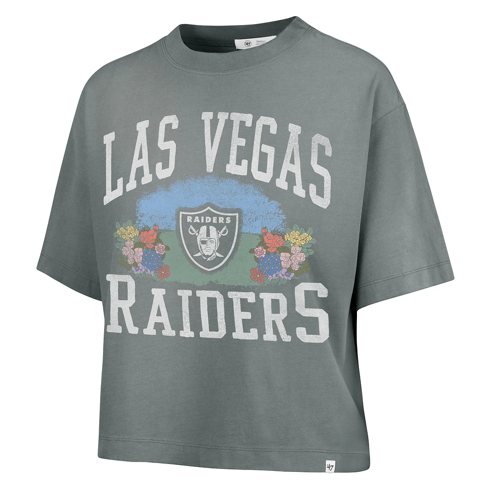 T-shirt court gris Florentina Montauk '47 pour femme des Las Vegas Raiders