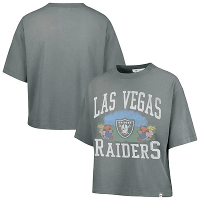 T-shirt court gris Florentina Montauk '47 pour femme des Las Vegas Raiders