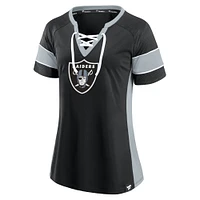 Women's Fanatics  Black Las Vegas Raiders Athena Lace-Up Top