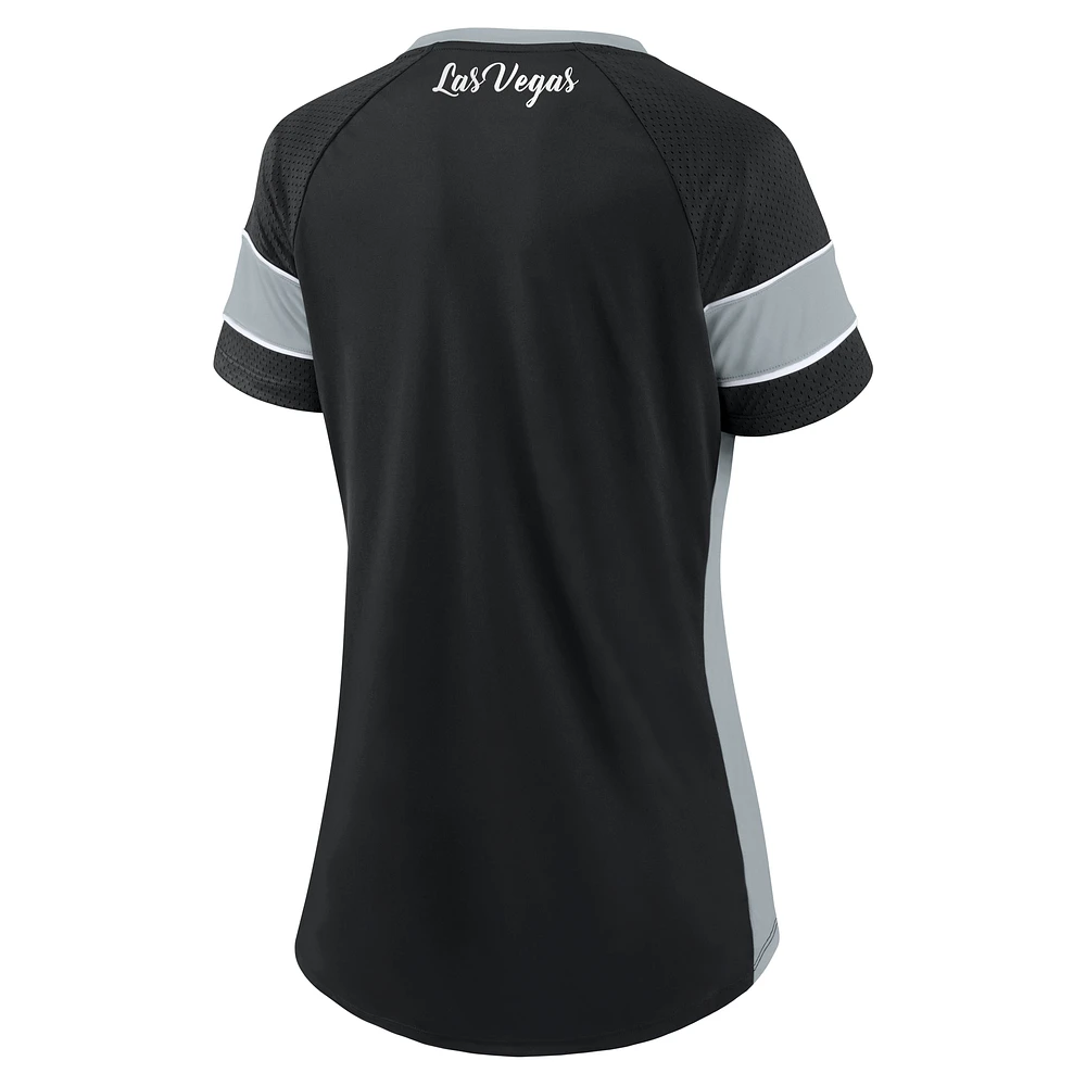 Women's Fanatics  Black Las Vegas Raiders Athena Lace-Up Top