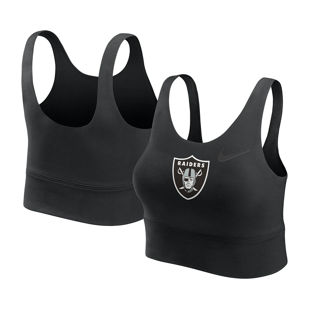 Soutien-gorge de sport long Nike Performance pour femme, noir, Las Vegas Raiders
