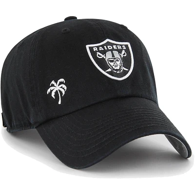 Women's '47 Black Las Vegas Raiders Confetti Icon Clean Up Adjustable Hat