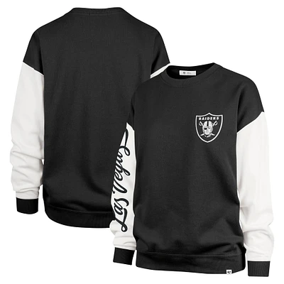 Women's '47  Black Las Vegas Raiders Double Header Rise Andie Pullover Sweatshirt