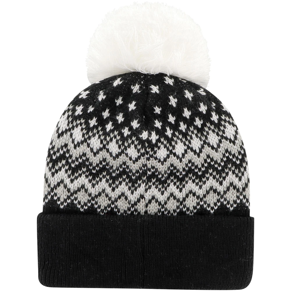 Women's '47 Black Las Vegas Raiders Elsa Cuffed Knit Hat with Pom