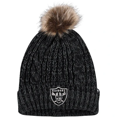 Bonnet tricoté à revers Meeko '47 Black Las Vegas Raiders pour femme avec pompon