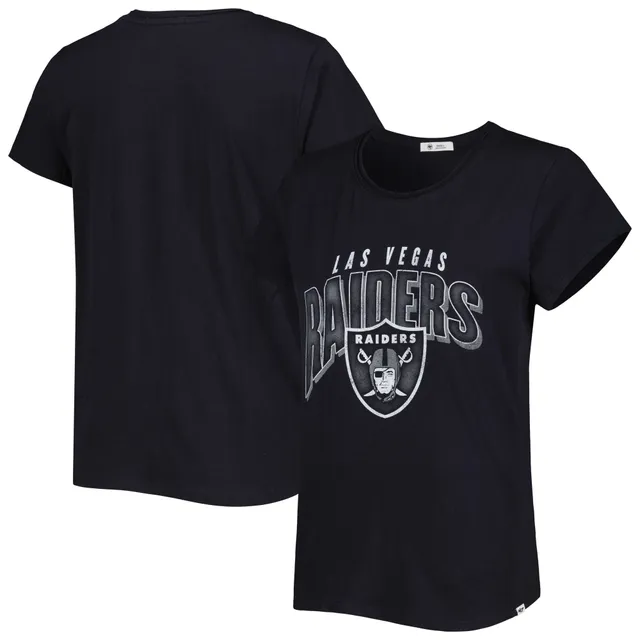 47 Women's Las Vegas Raiders Black Half-Moon Crop T-Shirt