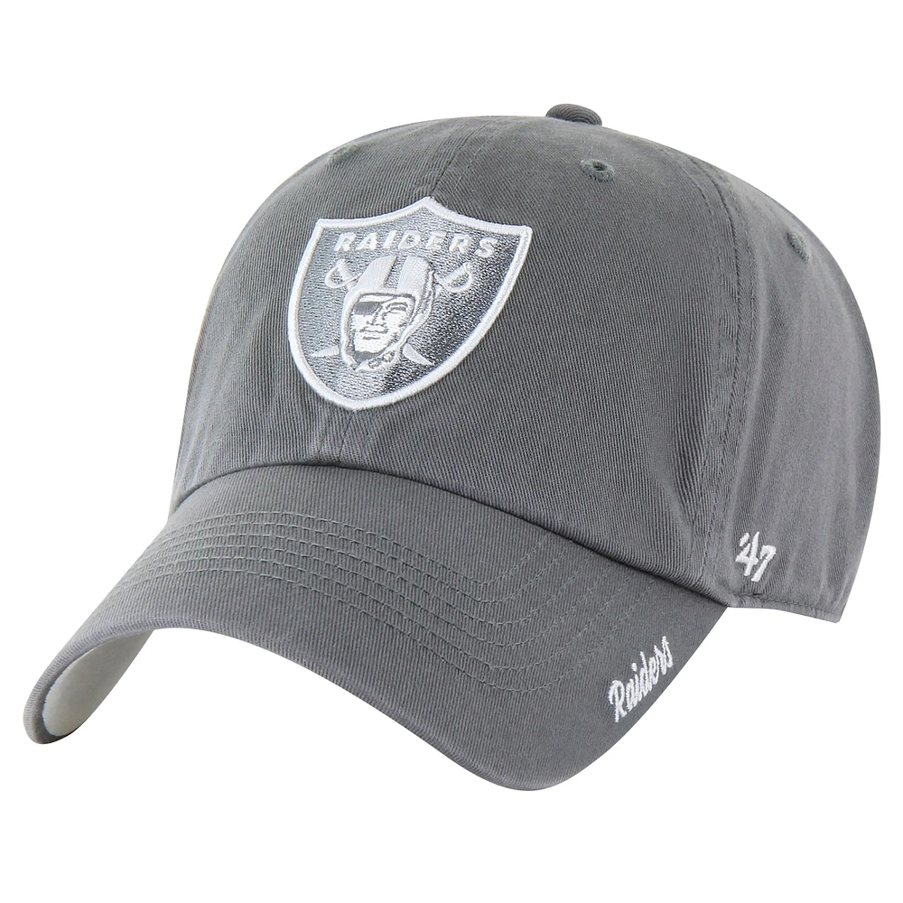 Women's '47 Gray Las Vegas Raiders Luminance Cheer Clean Up Adjustable Hat