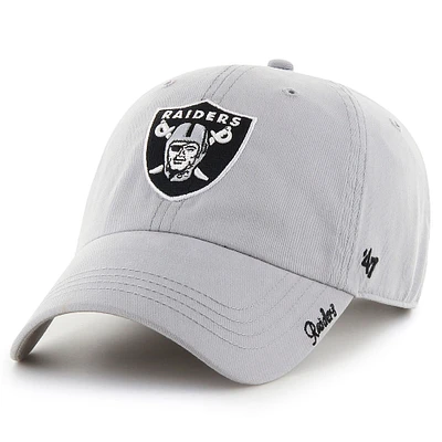 Casquette réglable secondaire Miata Clean Up des Las Vegas Raiders '47 argentée pour femme