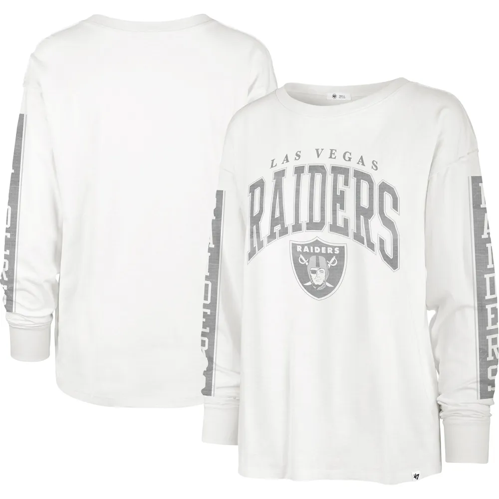 T-shirt blanc à manches longues pour femme '47 Las Vegas Raiders Statement