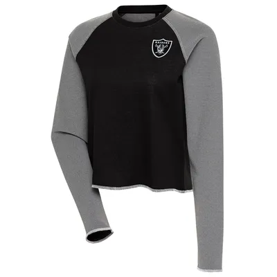 Las Vegas Raiders Antigua Women's Play Long Sleeve T-Shirt - Black/White