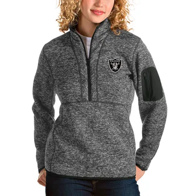 Las Vegas Raiders Antigua Women's Fortune Half-Zip Pullover Jacket - Charcoal