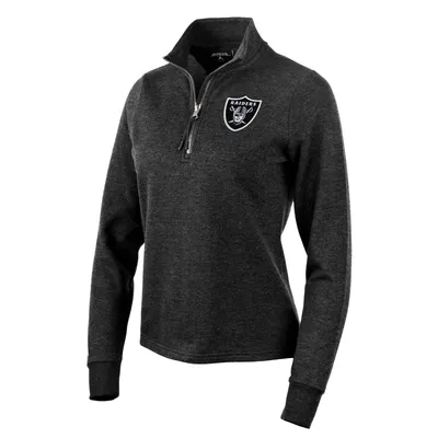 Las Vegas Raiders Antigua Women's Fortune Half-Zip Pullover Jacket - Charcoal