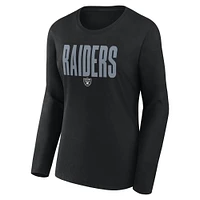 Women's Black Las Vegas Raiders Grip Long Sleeve T-Shirt