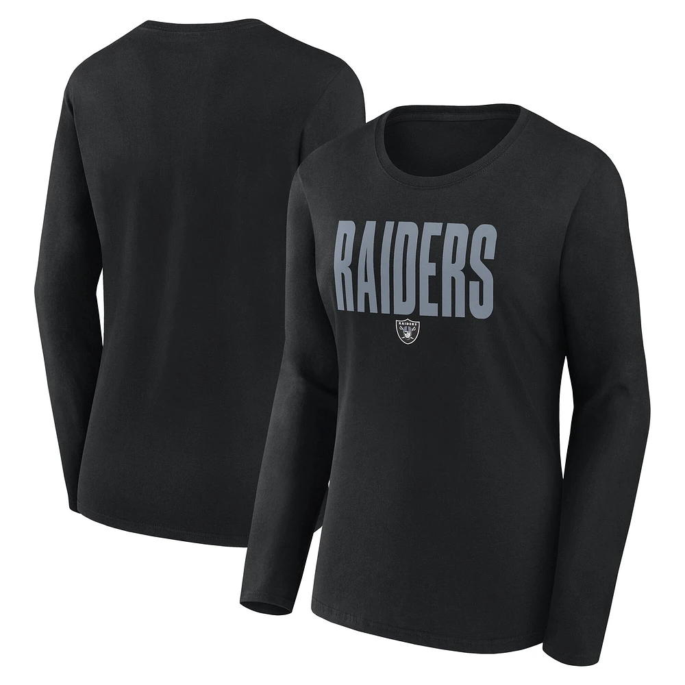 Women's Black Las Vegas Raiders Grip Long Sleeve T-Shirt