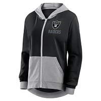 Women's  Black Las Vegas Raiders Hit It French Terry Full-Zip Hoodie