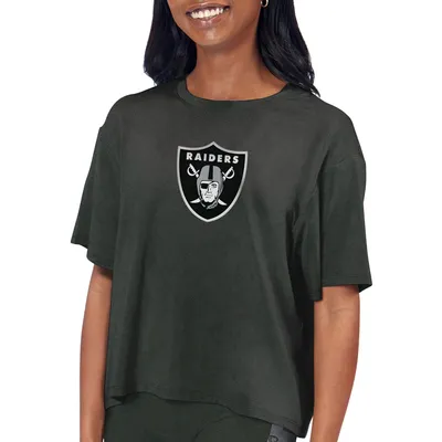 Las Vegas Raiders Certo Women's Cropped T-Shirt - Charcoal
