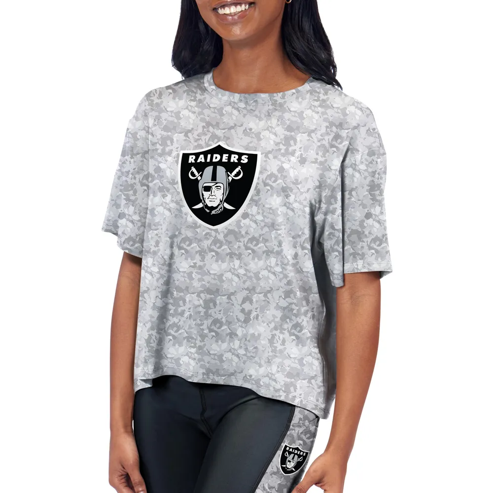 Lids Las Vegas Raiders Certo Women's Cropped Turnout T-Shirt - Gray