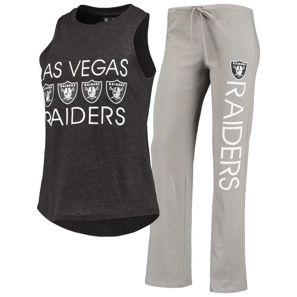 Concepts Sport Women's Concepts Sport Black/Gray Las Vegas Raiders Plus  Meter Tank Top and Pants Sleep Set