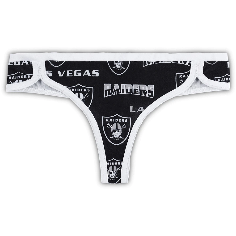 String en tricot pour femme Concepts Sport noir/blanc Las Vegas Raiders Breakthrough