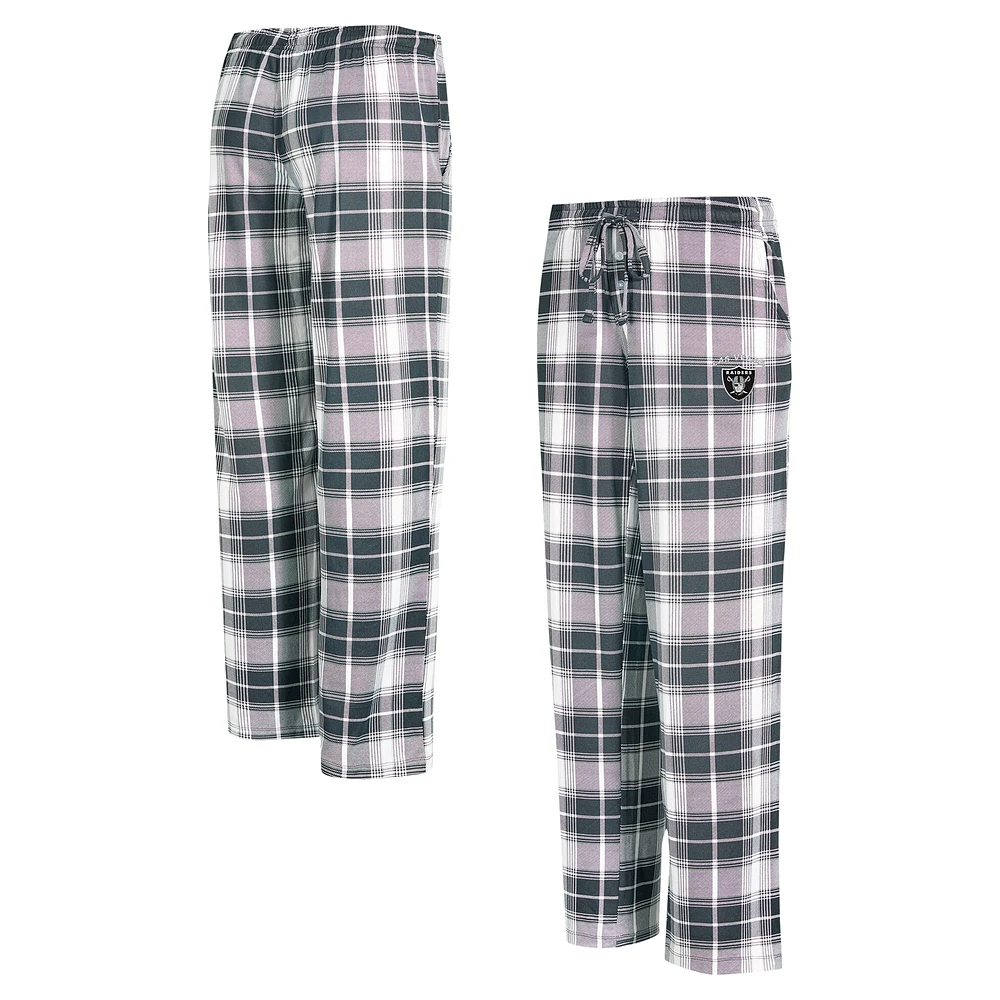 Women's Concepts Sport Black Las Vegas Raiders Ashford Plaid Knit Pants