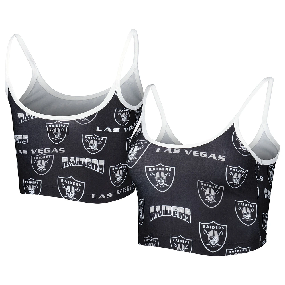 Concepts Sport Brassière de salon en maille Breakthrough Las Vegas Raiders noire pour femmes