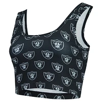 Women's Concepts Sport Black Las Vegas Raiders Record Allover Print Bralette