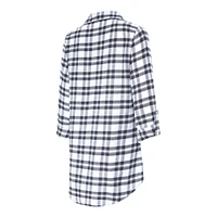 Women's Concepts Sport Charcoal Las Vegas Raiders Sienna Plaid Full-Button Long Sleeve Nightshirt