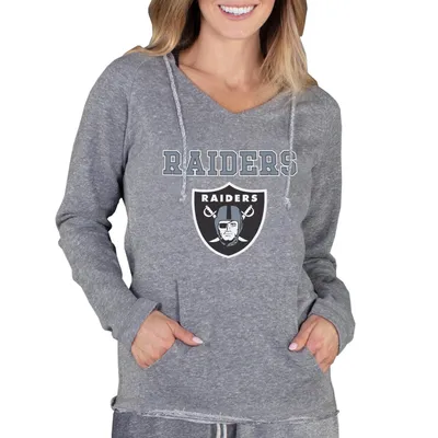 Las Vegas Raiders Concepts Sport Women's Mainstream Hooded Long Sleeve V-Neck Top - Gray