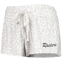 Ensemble de pyjama et short en tricot Las Vegas Raiders Montana Concepts Sport pour femme, blanc/crème