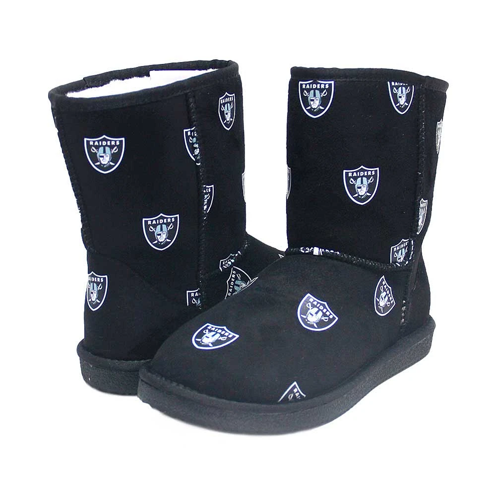 Bottes Cuce noires Las Vegas Raiders avec logo intégral pour femmes