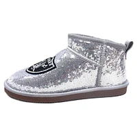 Women's Cuce  Silver Las Vegas Raiders Sequin Ankle Boots