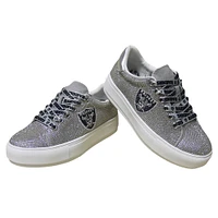 Women's Cuce Silver Las Vegas Raiders Team Color Crystal Sneakers