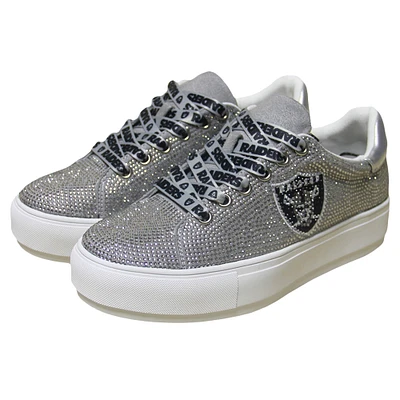 Baskets Cuce Silver Las Vegas Raiders Team Color Crystal pour femmes