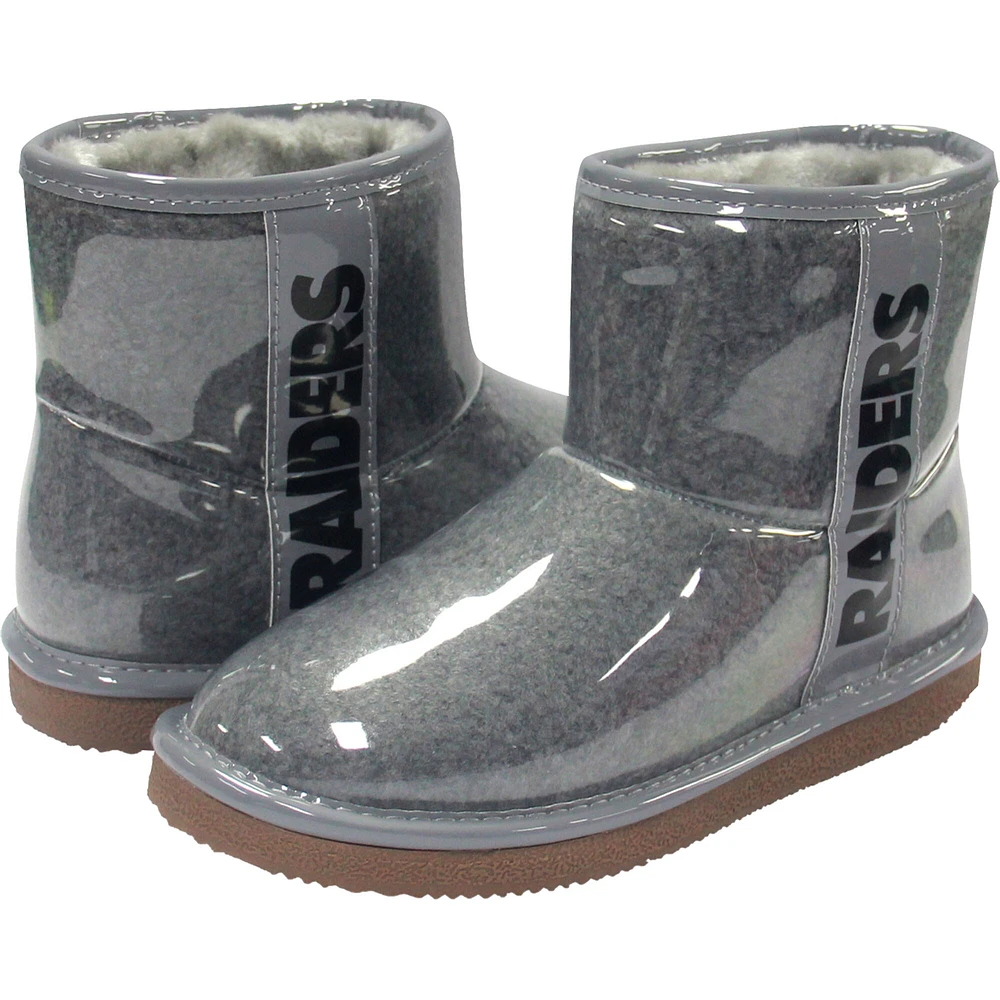 Cuce Silver Las Vegas Raiders Bottes en faux mouton résistant à l'eau pour femme