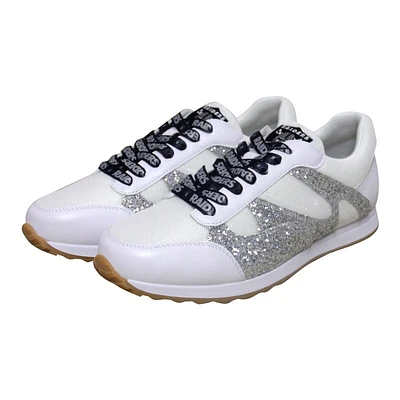 Women's Cuce  White Las Vegas Raiders Glitter Sneakers